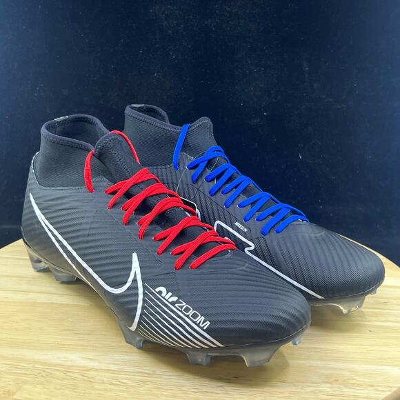 NIKE ZOOM MERCURIAL SUPERFLY 9 ACADEMY FG ID BLACK RED BLUE DX3346-900 MENS SZ 9 main image 6